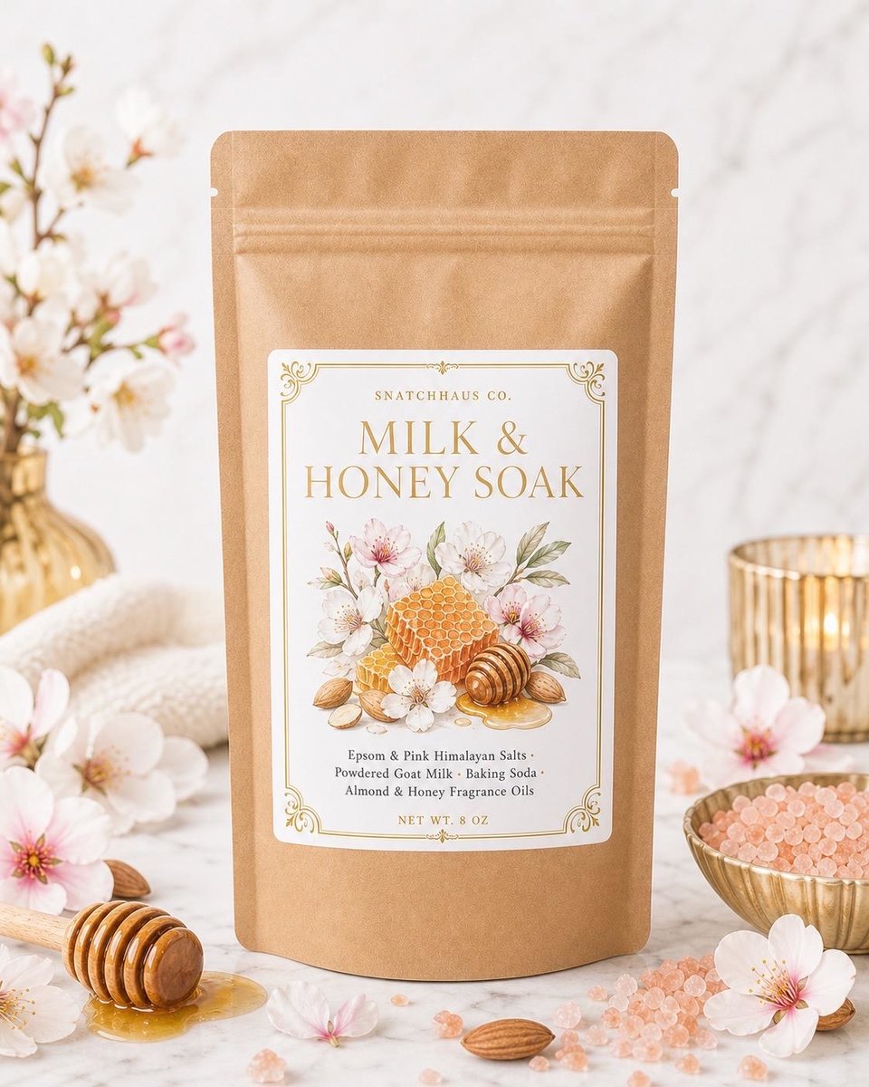 Milk & Honey Bath Soak – Epsom and Pink Himalayan Salts with Goat